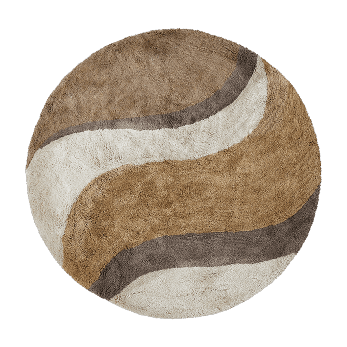 Tapis de bain rond en coton 120cm Natural Waves - HKliving - The Cool Republic