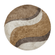 Tapis de bain rond en coton 120cm Natural Waves - HKliving - The Cool Republic