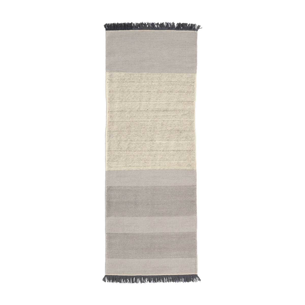 dhurrie hall rug in blue wool 80 x 240 cm Tres Stripes - Nanimarquina - The Cool Republic