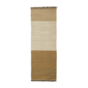 Tapis de couloir dhurrie en laine ocre 80x240 cm Tres Stripes - Nanimarquina - The Cool Republic