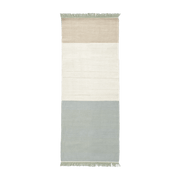 Tapis de couloir dhurrie en laine sauge 80x240 cm Tres Stripes - Nanimarquina - The Cool Republic