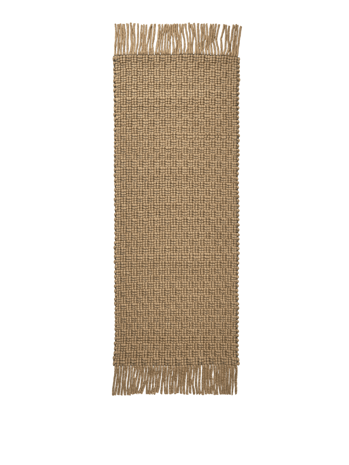 Tapis de couloir rectangulaire en laine et coton marron et noir 80 x 200 cm Udo - Ferm Living - The Cool Republic