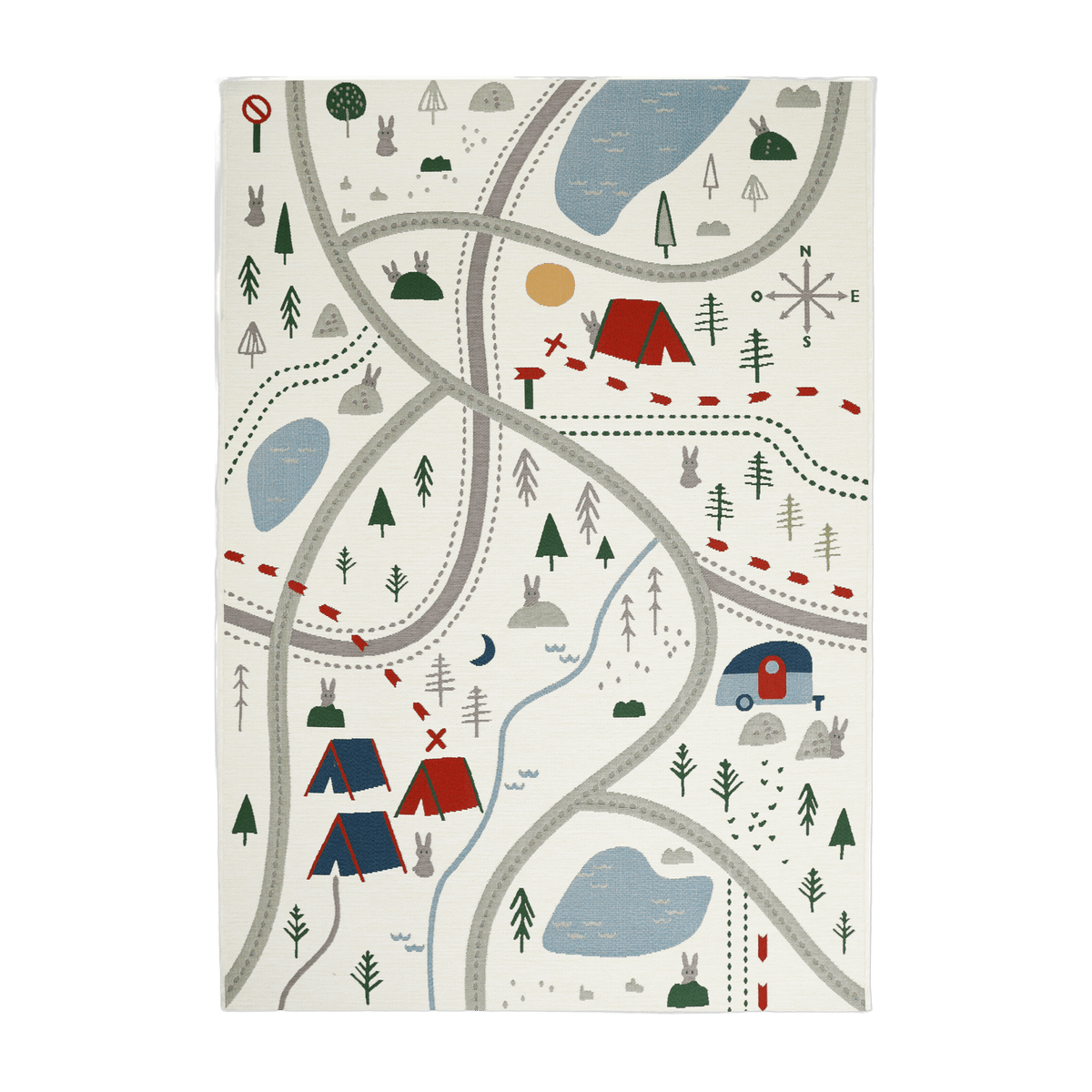 Tapis de jeu pour enfant en polypropylène 123x180 cm Little Camper - Nattiot - The Cool Republic