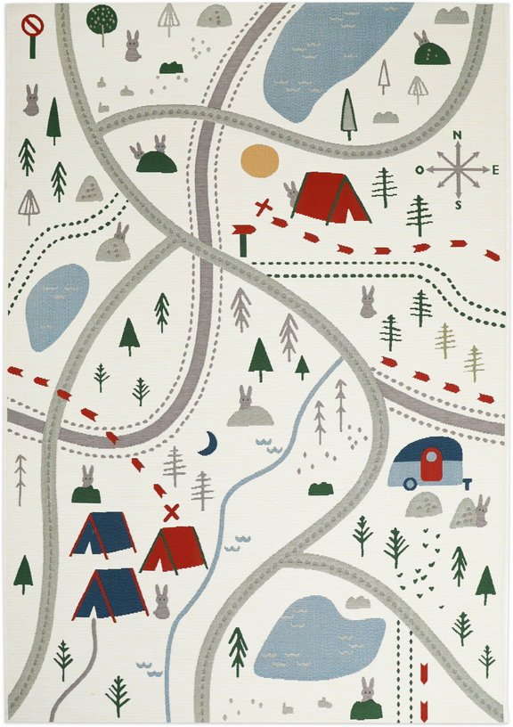 Tapis de jeu pour enfant en polypropylène 123x180 cm Little Camper - Nattiot - The Cool Republic