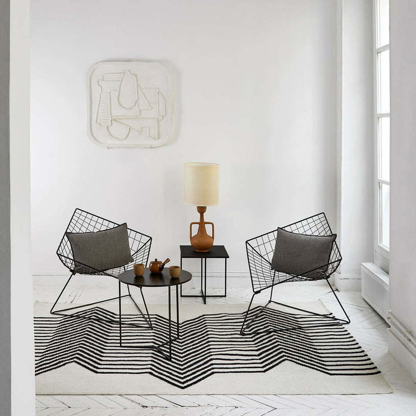 Tapis De Sol Liv Blanc Et Noir - Madura - The Cool Republic