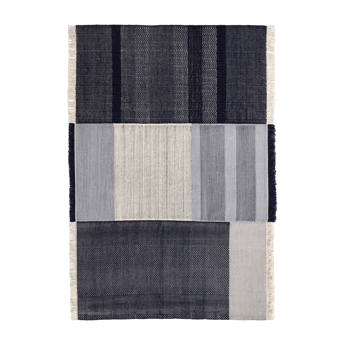 Tapis d'extérieur rectangulaire dhurrie tissé à la main bleu 200x300 cm Tres - Nanimarquina - The Cool Republic