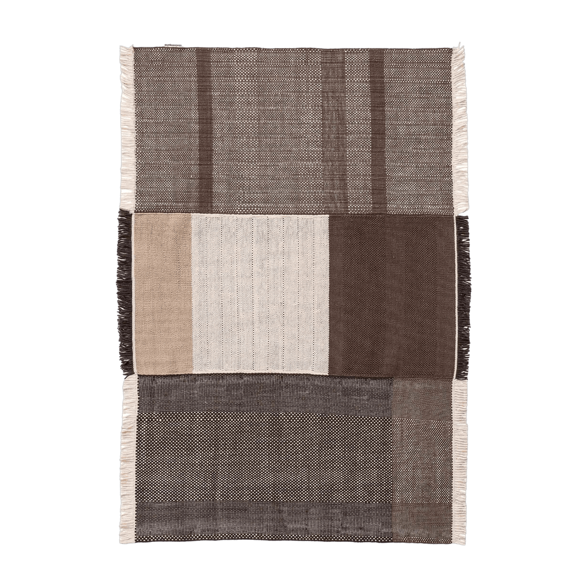 Outdoor rectangular rug dhurrie woven à la handmade chocolate 200x300cm Tres - Nanimarquina - The Cool Republic