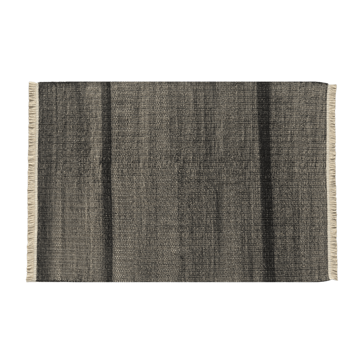 Tapis d'extérieur rectangulaire dhurrie tissé à la main noir 250x350 cm Tres Texture - Nanimarquina - The Cool Republic