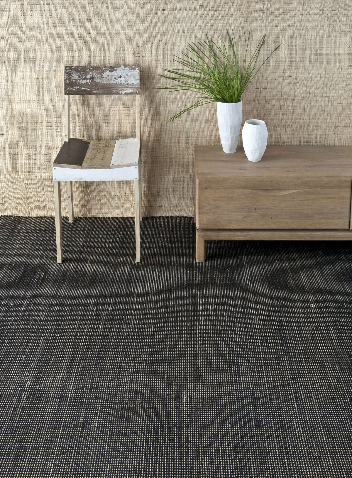 Tatami - black wool dhurrie rug 170 x 240 cm Nanimarquina - The Cool Republic