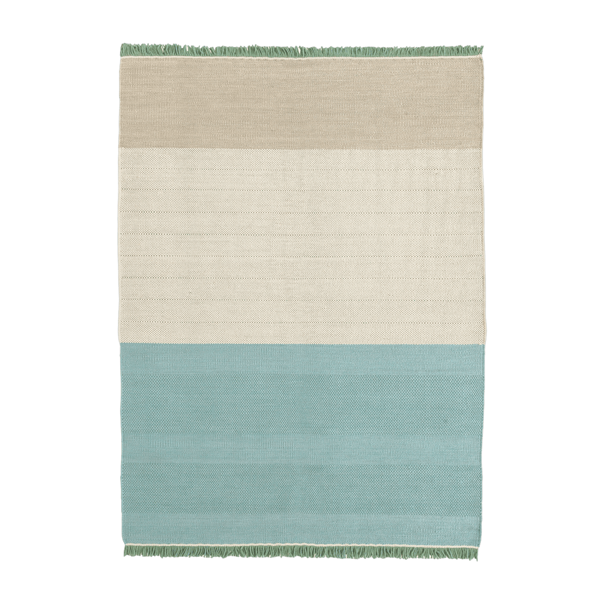 Turquoise green wool rug 170 x 240 cm Tres Stripes - Nanimarquina - The Cool Republic