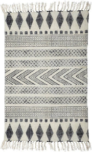 Tapis en coton gris 60x90 cm Block - House Doctor - The Cool Republic