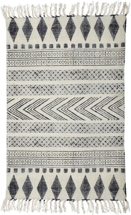 Tapis en coton gris 60x90 cm Block - House Doctor - The Cool Republic