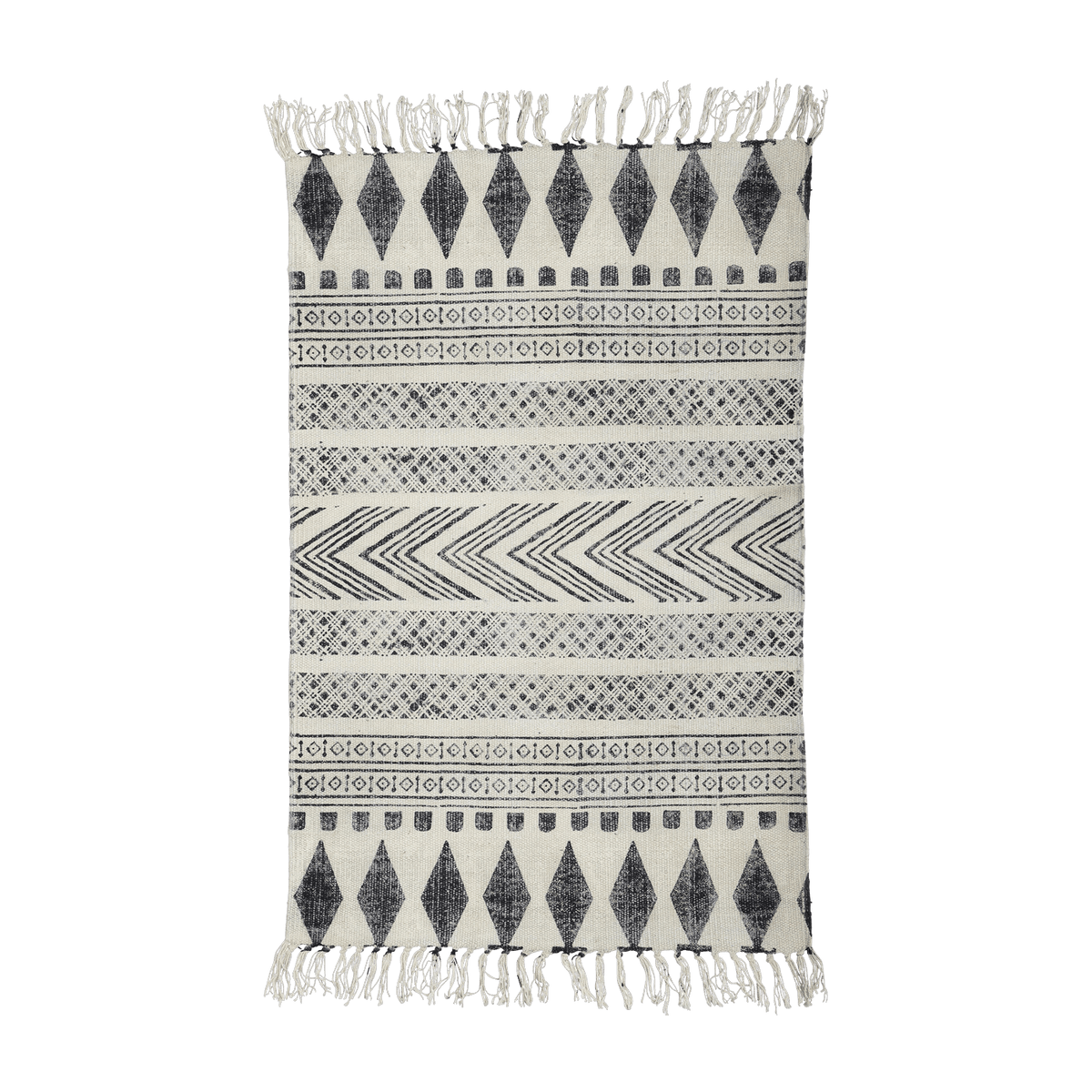 Tapis en coton gris 90x200 cm Block - House Doctor - The Cool Republic