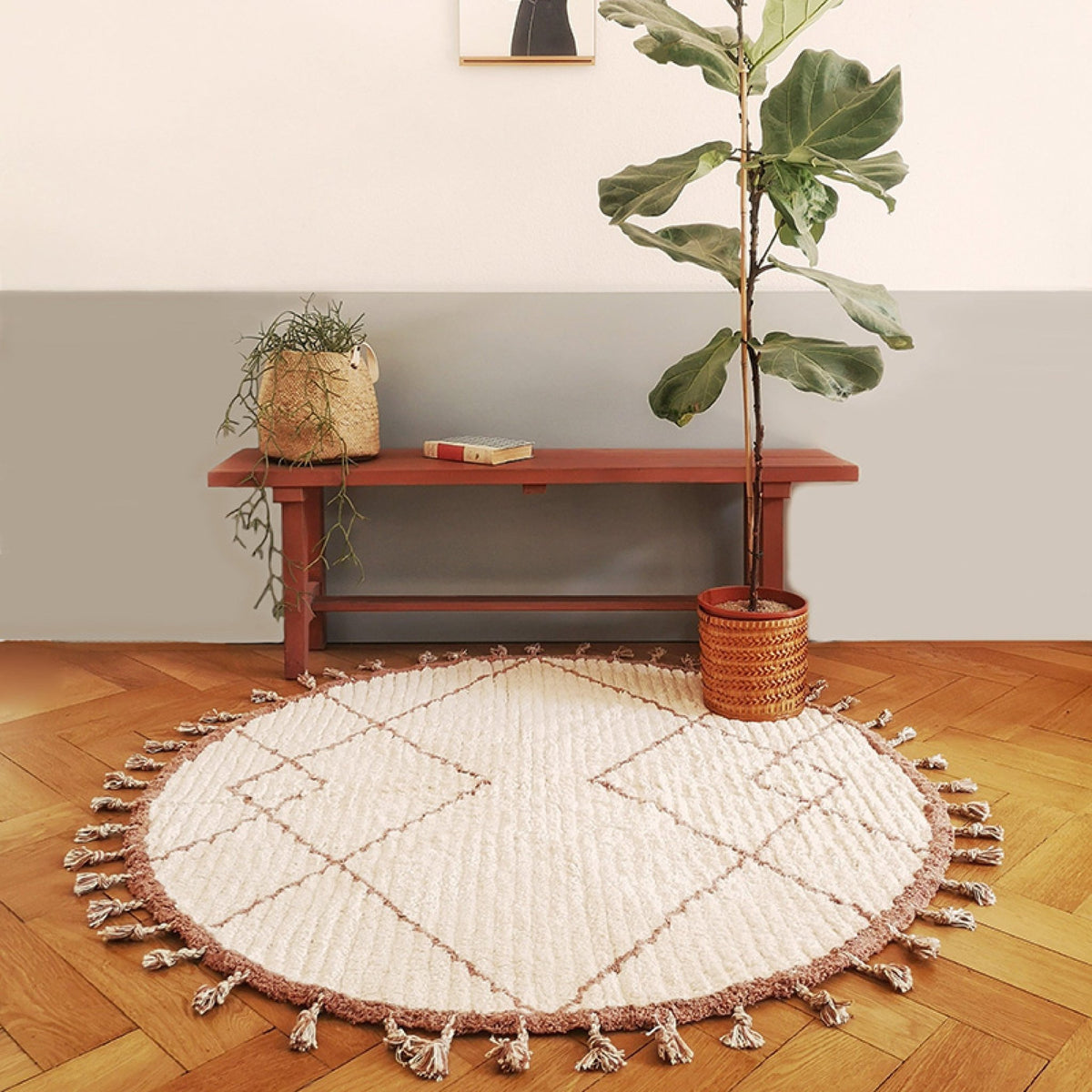 Tapis en coton rose 110 cm Come - Nattiot - The Cool Republic