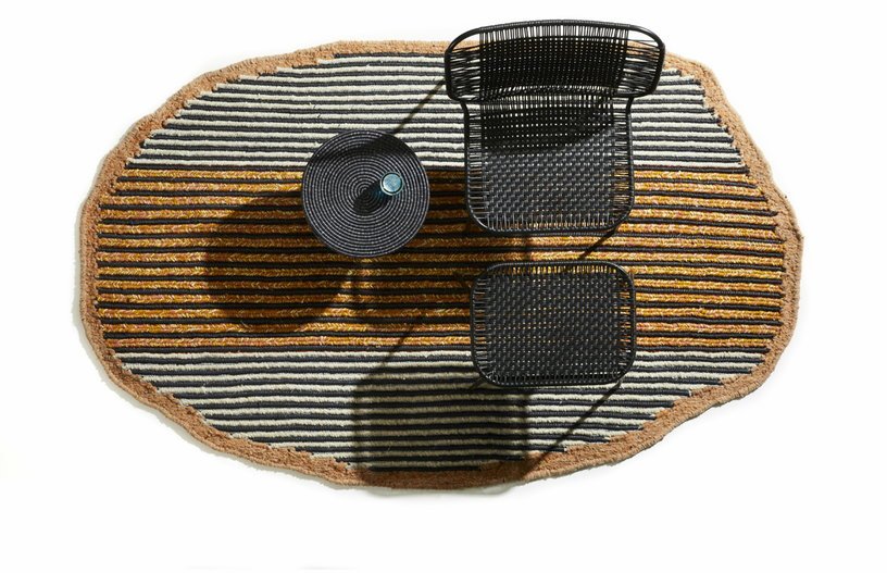 Tapis en fibres naturelles orangé 180x200 cm Uilas - Ames - The Cool Republic