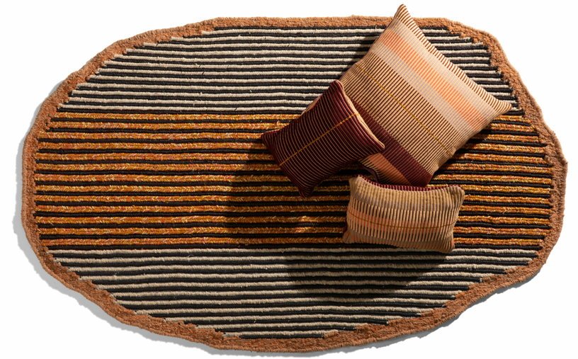 Tapis en fibres naturelles orangé 180x200 cm Uilas - Ames - The Cool Republic