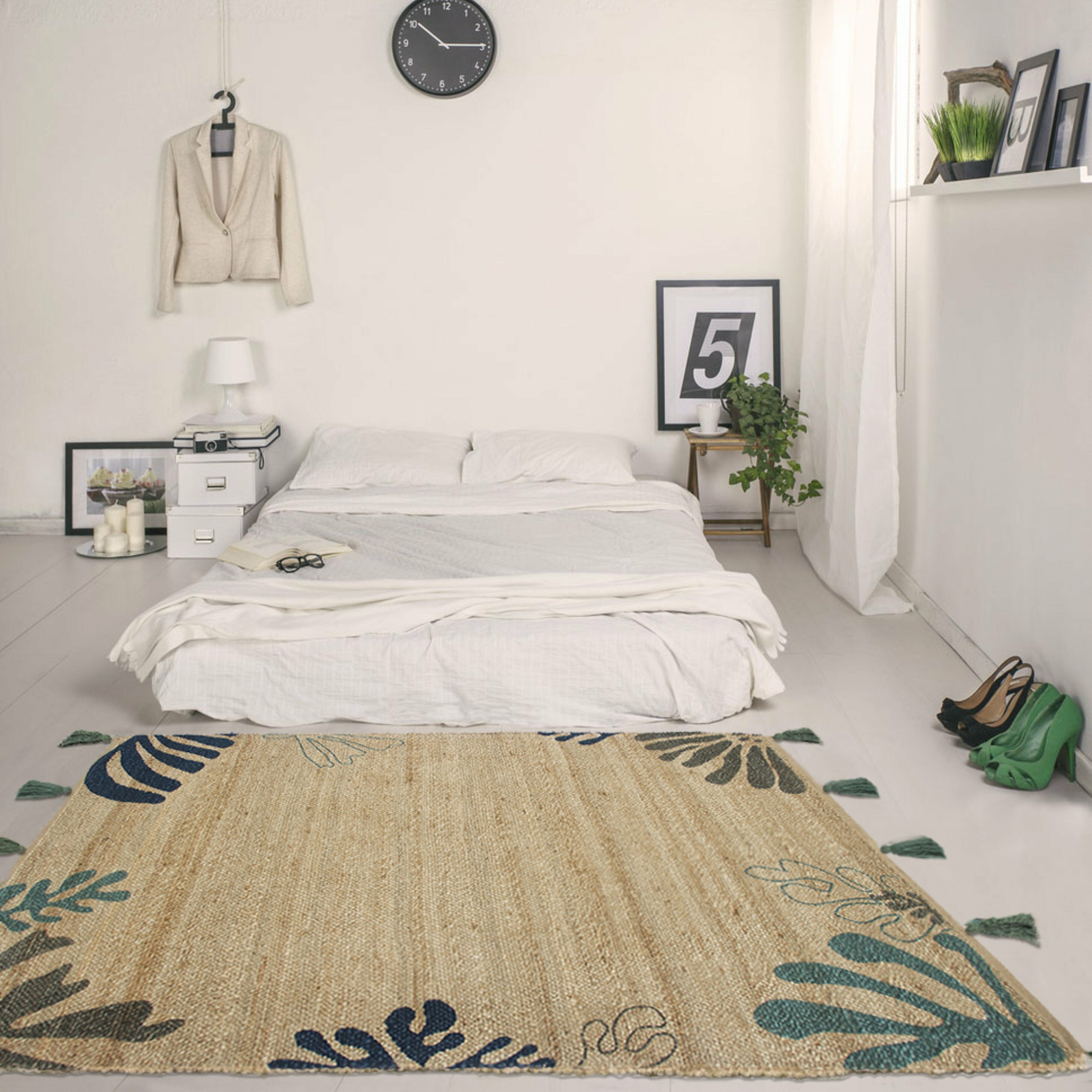 Tapis en jute bleu vert 170x120 cm Mateho - Edito