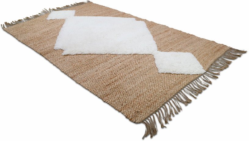 Tapis en jute et laine avec franges 110x185 cm Elton - Nattiot - The Cool Republic