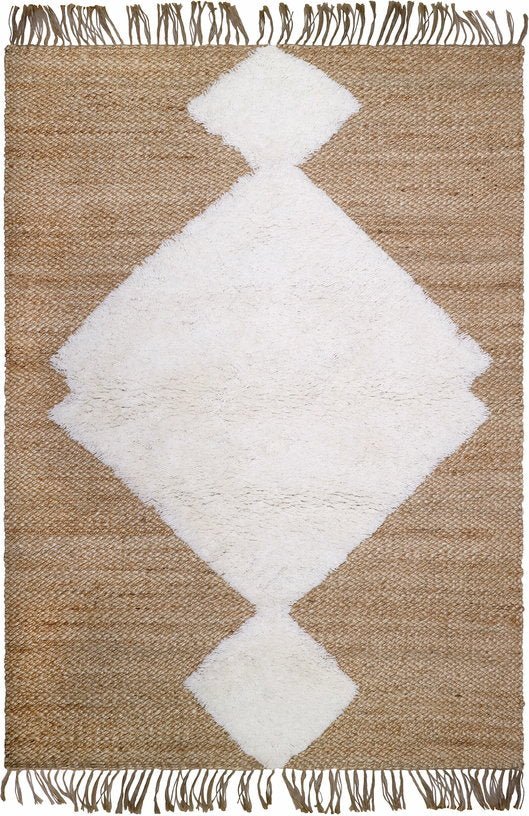 Tapis en jute et laine avec franges 110x185 cm Elton - Nattiot - The Cool Republic
