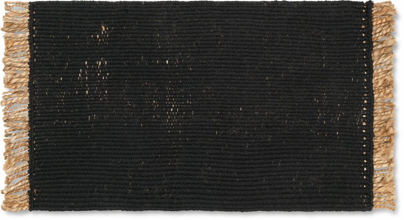 Tapis en jute noir 80 x 50 cm Block Mat - Ferm Living - The Cool Republic