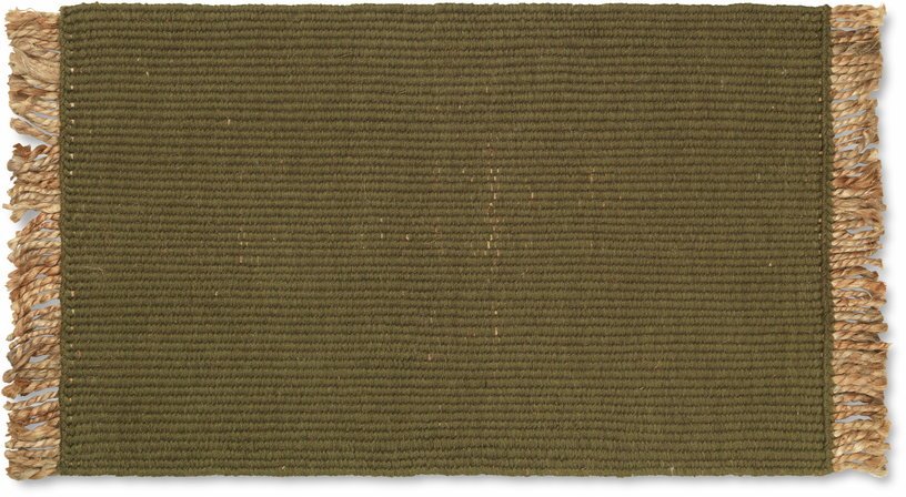 Tapis en jute olive 80 x 50 cm Block Mat - Ferm Living - The Cool Republic