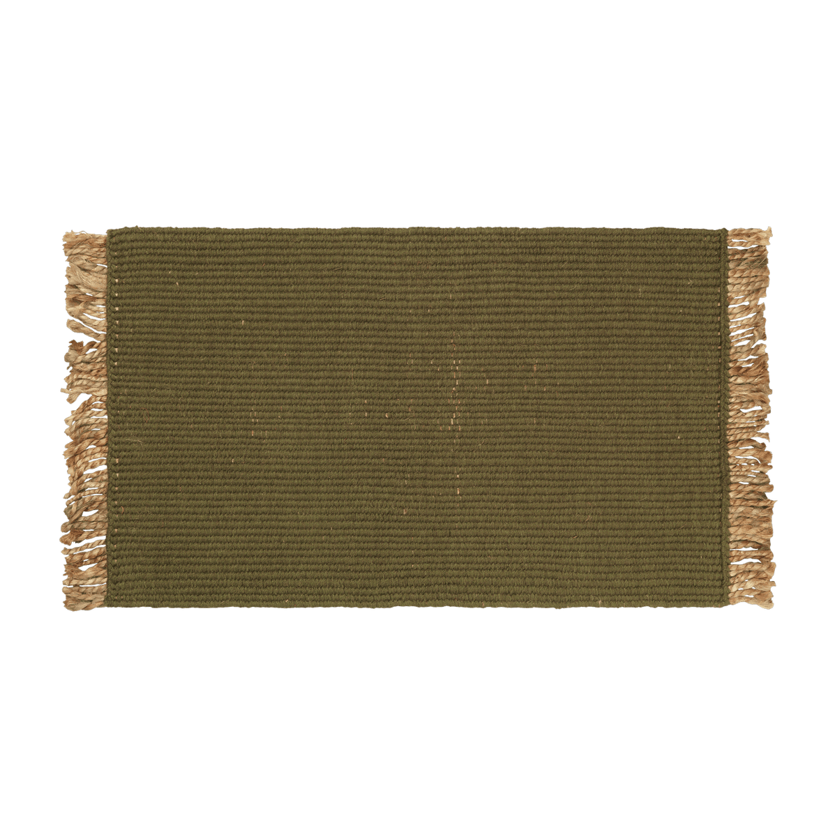 Tapis en jute olive 80 x 50 cm Block Mat - Ferm Living - The Cool Republic