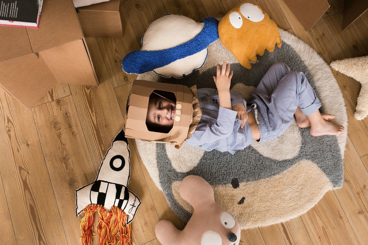 Tapis en laine 100x100 cm Astromouse - Lorena Canals - The Cool Republic