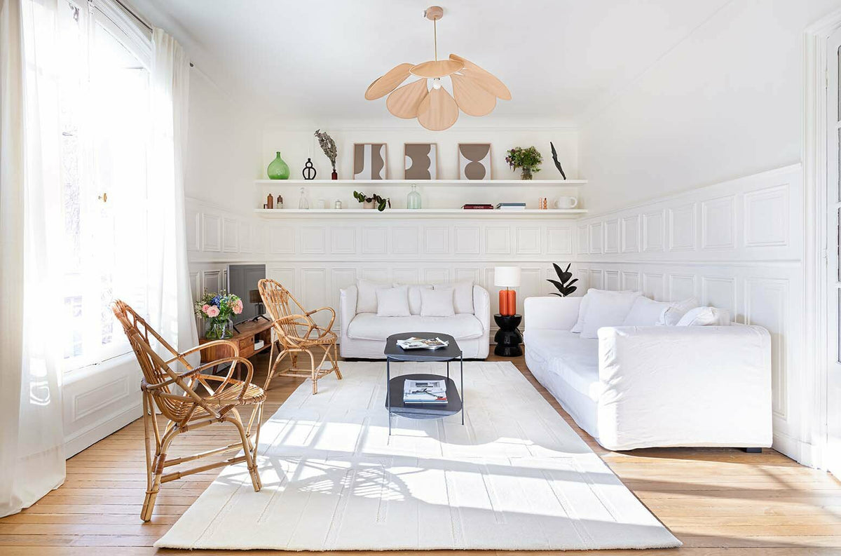 Wool carpet white cream 200x200 cm Opera - Cosin Paris - The Cool Republic