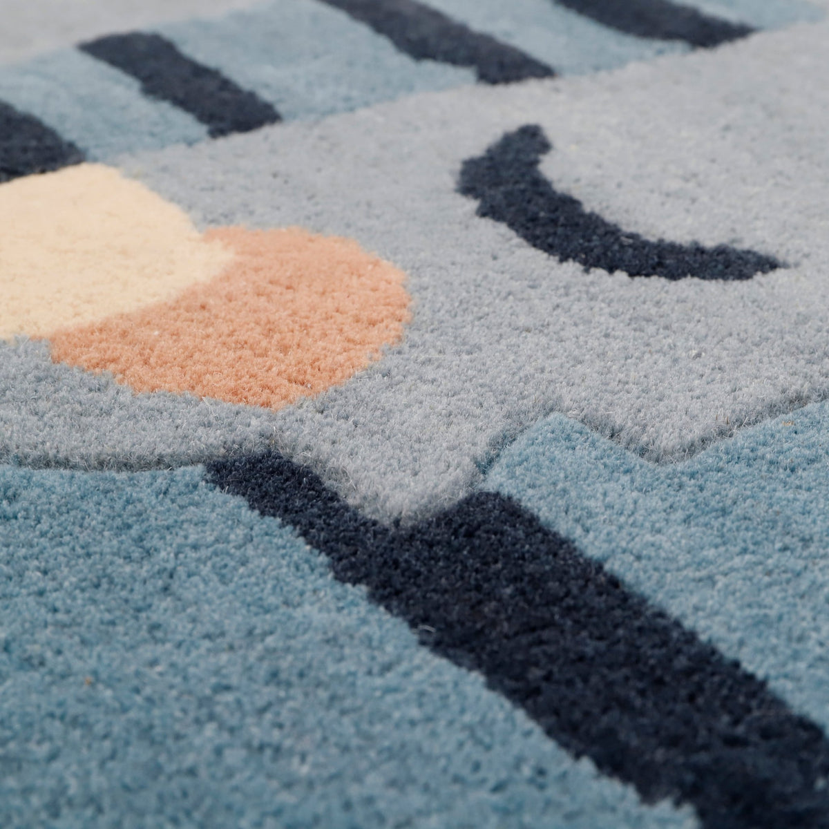 Tapis en laine bleu 125 cm Tigger - Nattiot - The Cool Republic