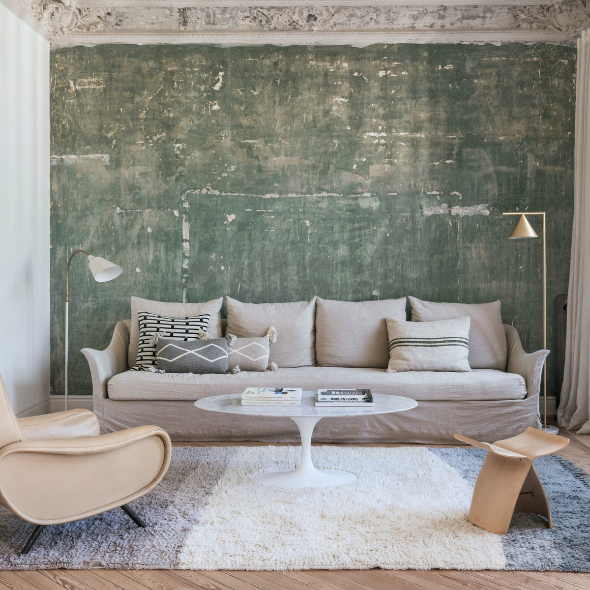 Tapis en laine bleu gris lavable 200x300 cm Free Your Soul - Lorena Canals - The Cool Republic