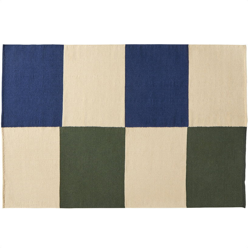 Tapis en laine & coton vert & bleu 200x300 cm Ethan Cook Flat Works: "Vigilance pêche verte" - HAY - The Cool Republic