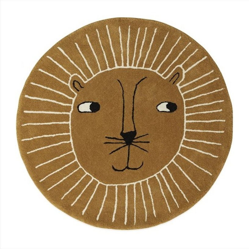 Tapis en laine et coton caramel 100 cm Lion - OYOY - The Cool Republic