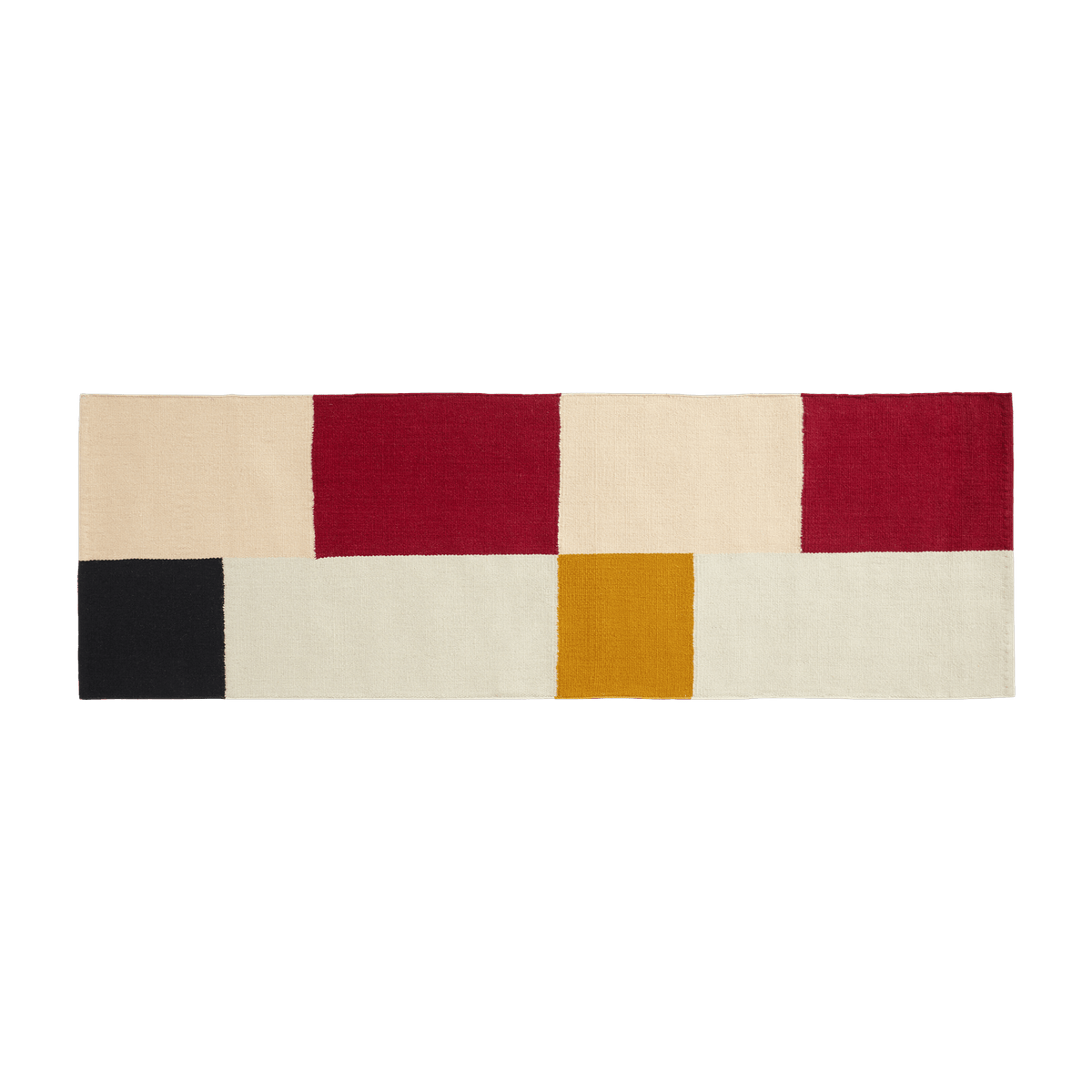 Multicolored wool and cotton rug 80 x 250 cm Ethan Cook Flat Works: "Double Impression" - HAY - The Cool Republic