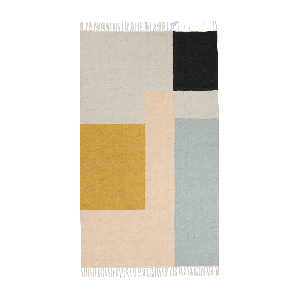 Tapis en laine multicolore 140x80 cm Kelim Graphique - Ferm Living - The Cool Republic
