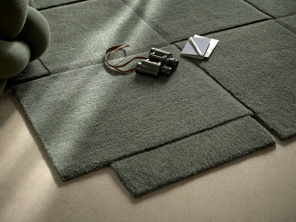 Tapis en laine vert 180x180 cm Basket - Design House Stockholm - The Cool Republic