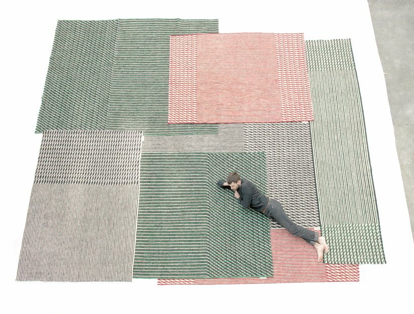 Tapis en laine vert 250x350 cm Blur - Nanimarquina - The Cool Republic
