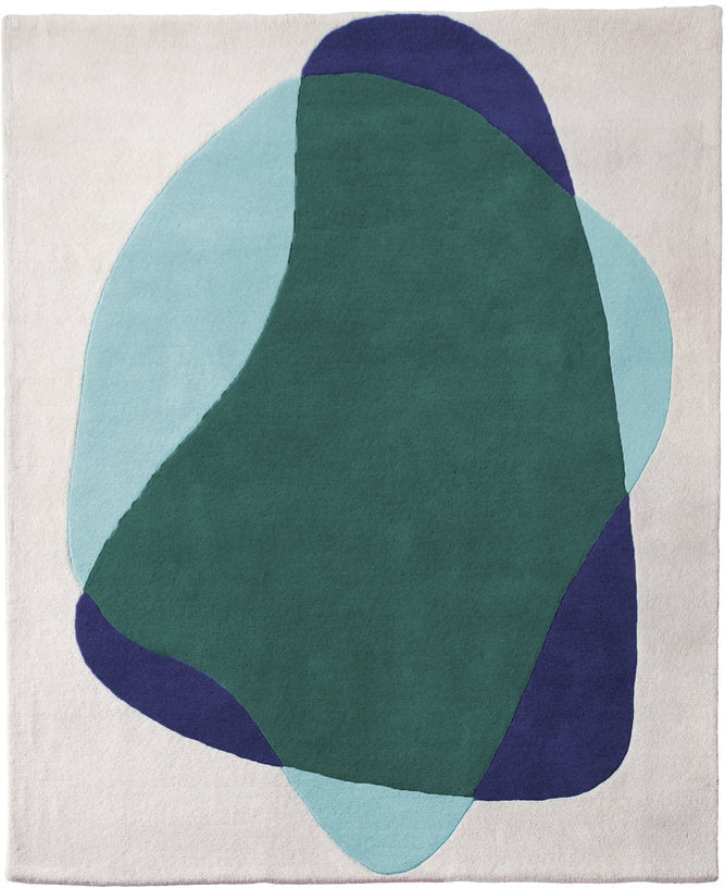 Tapis en laine vert bleu 220x180 cm Serge - Hartô - The Cool Republic