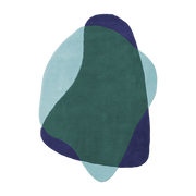 Tapis en laine vert bleu 220x180 cm Serge - Hartô - The Cool Republic
