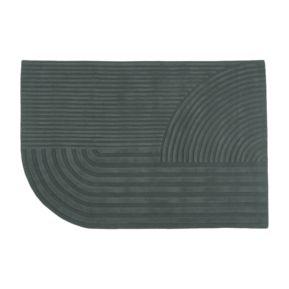 Tapis en laine vert foncé 170x240 cm Relevo - Muuto - The Cool Republic