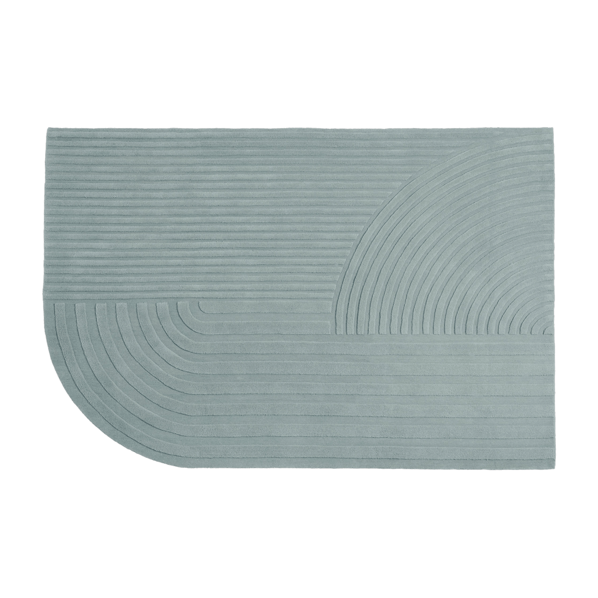 Tapis en laine vert sauge 170x240 cm Relevo - Muuto - The Cool Republic
