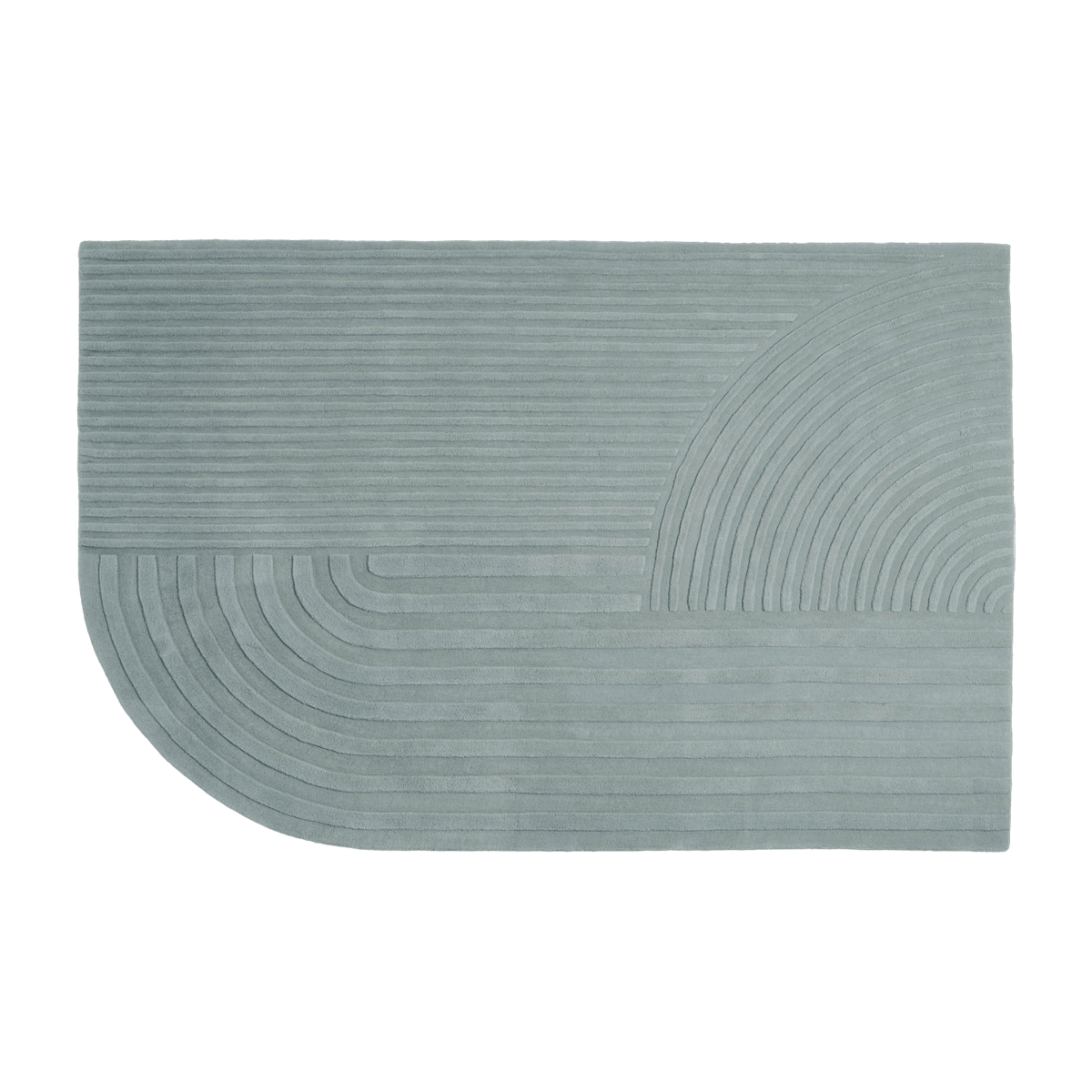 Tapis en laine vert sauge 200x300 cm Relevo - Muuto - The Cool Republic