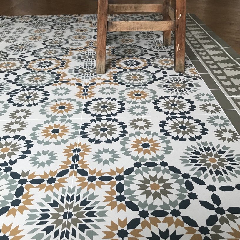 Tapis en vinyle beige 180x140 cm Tanger - Edito - The Cool Republic