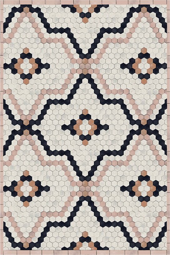 Tapis en vinyle beige 60x90 cm Tomettes - Edito - The Cool Republic
