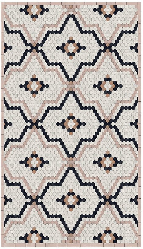 Tapis en vinyle beige 70x140 cm Tomettes - Edito - The Cool Republic