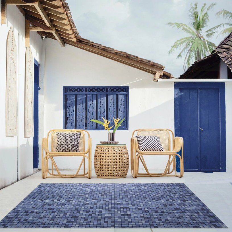 Tapis en vinyle bleu 140x200 cm Pool - Edito - The Cool Republic