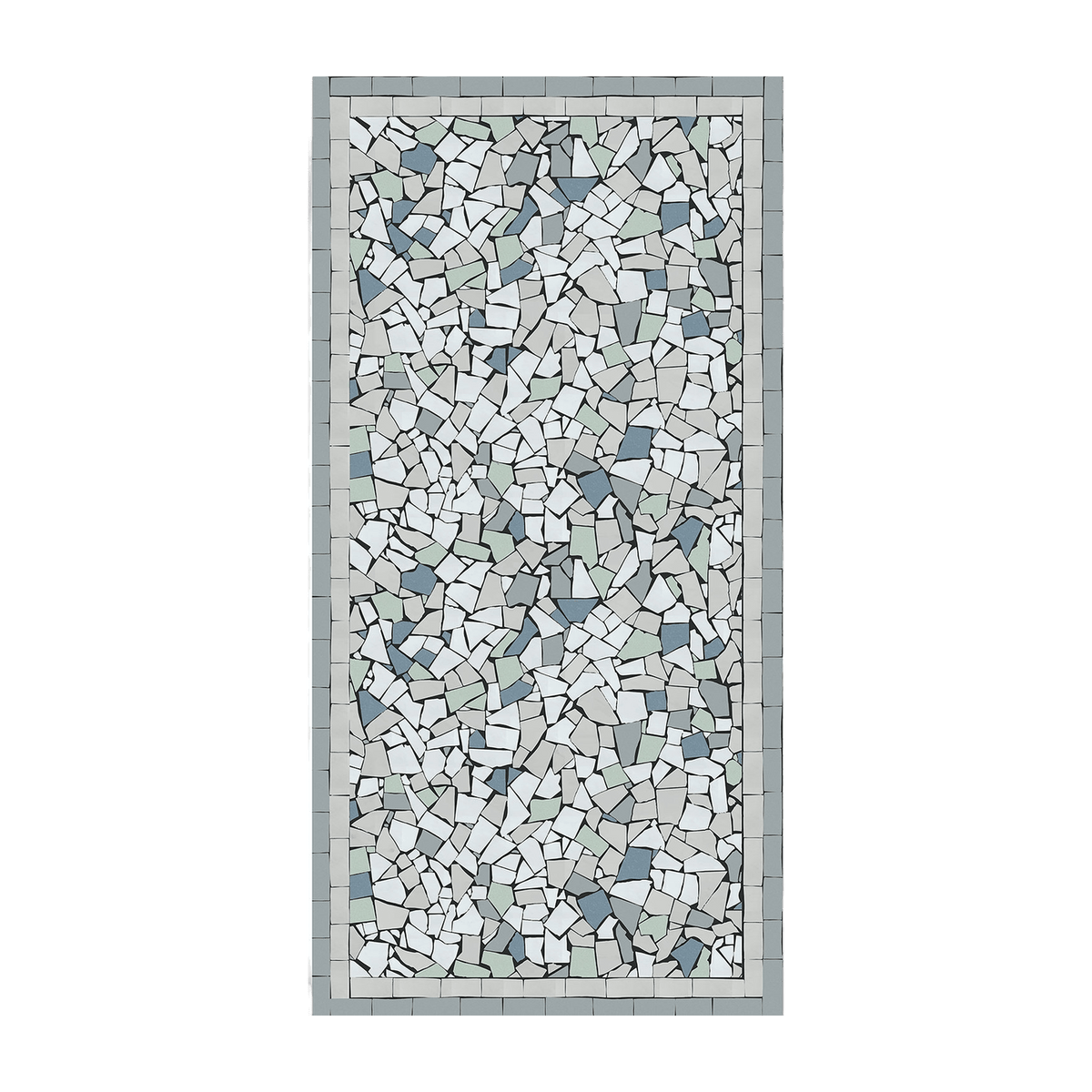 Tapis en vinyle bleu 200x140 cm Mosaique Sicilia - Edito - The Cool Republic
