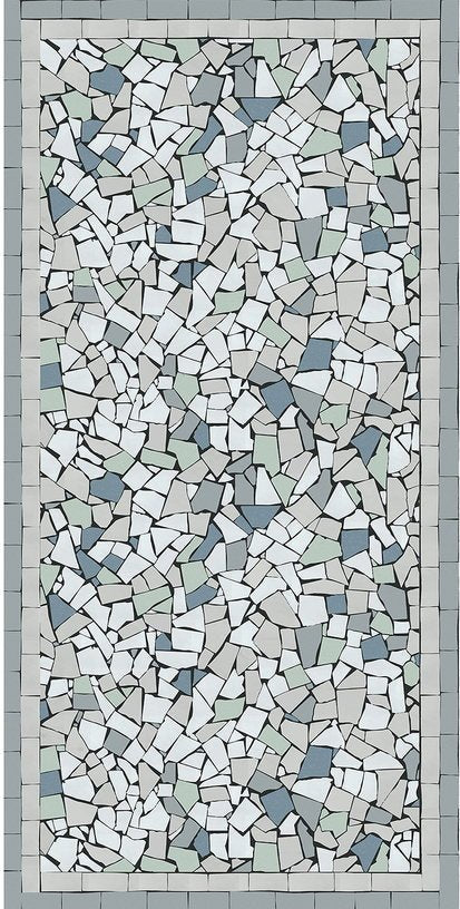 Tapis en vinyle bleu 90x60 cm Mosaique Sicilia - Edito - The Cool Republic