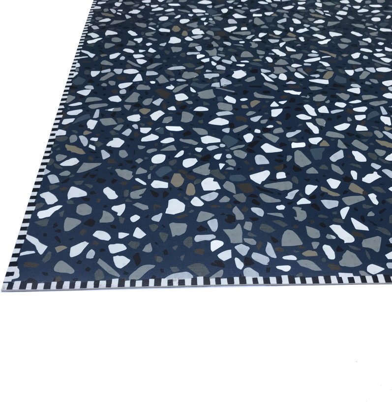 Tapis en vinyle bleu 90x60 cm Terrazzo - Edito - The Cool Republic