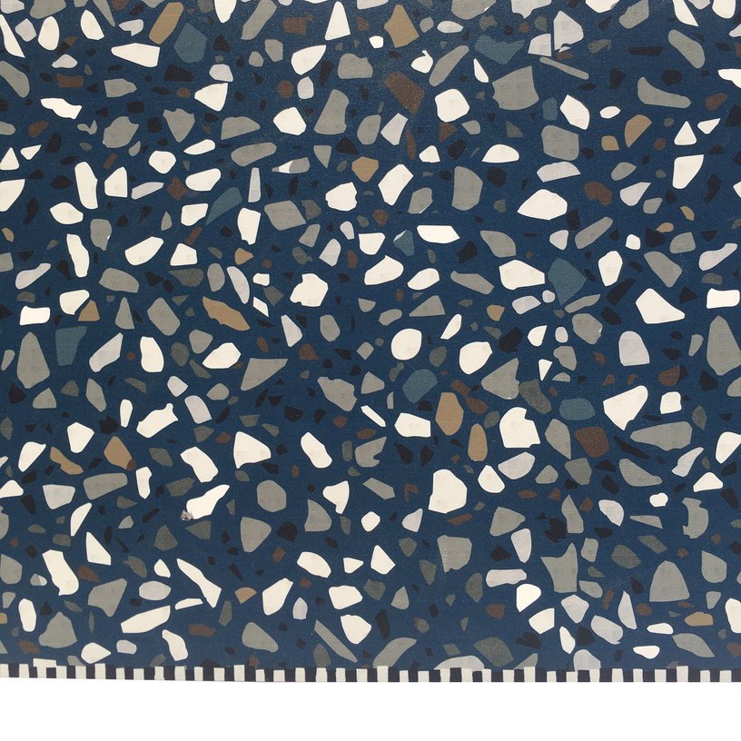 Tapis en vinyle bleu 90x60 cm Terrazzo - Edito - The Cool Republic