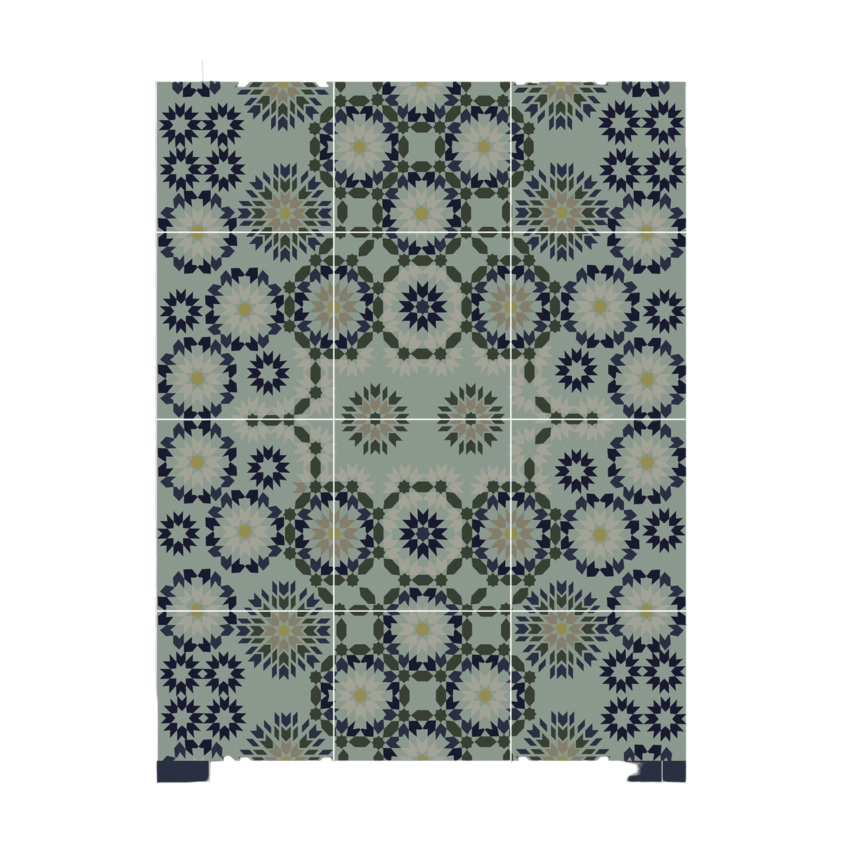 Tapis en vinyle bleu et vert 100x60 cm Tanger - Edito - The Cool Republic